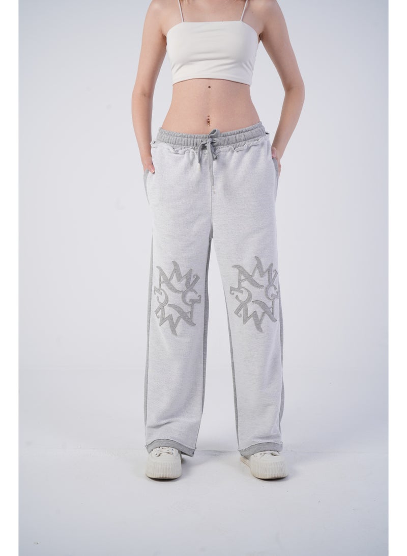 AMICI Embroidered wide leg sweatpants - Image 1